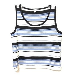 St. John Knit Tank Top Small Blue Stretch Santana